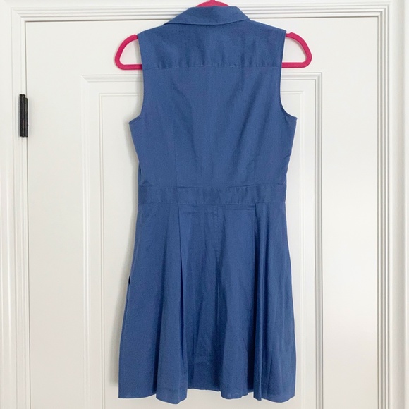 Theory Blue Sleeveless Shirt Dress - 2 - Picture 6 of 8